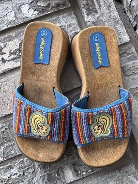 Vintage 90s Y2K Polly pocket beaded sandals size 2